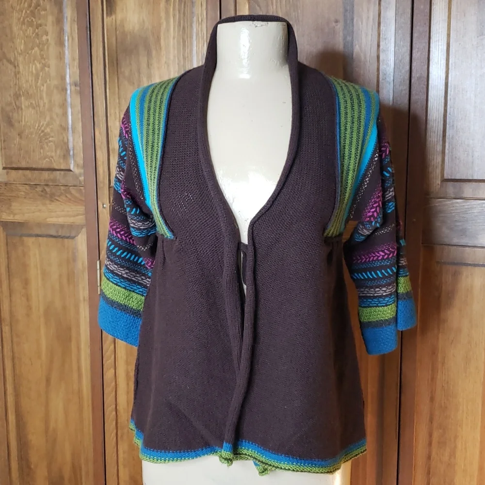 Free People Embroidered Cardigan Sweater Sz M
